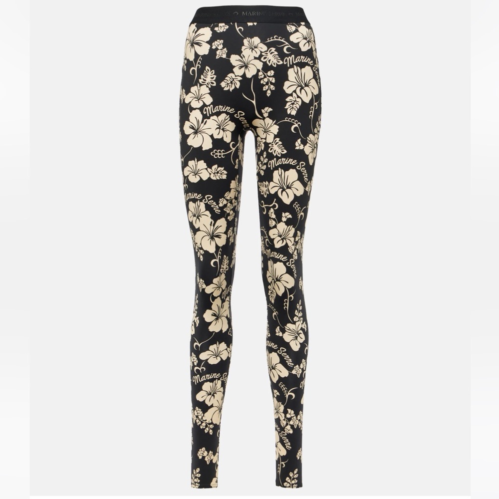 MARINE SERRE Regenerated floral jersey stirrup leggings
